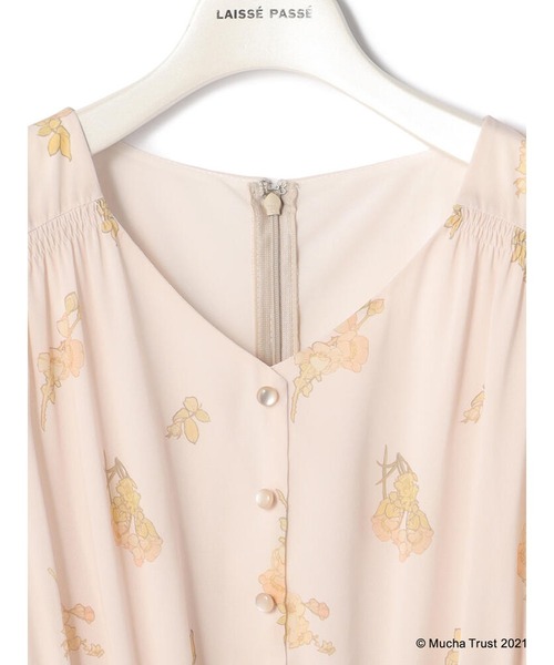 未使用品！レッセパッセ【Mucha/Rose】ワンピース・カーディガンセット LAISSE PASSE（レッセパッセ）の「【Mucha/Rose】ミディワンピース