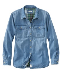 エル・エル・ビーン・ヘリテージ・ウォッシュ・デニム・シャツ、裏地付き 米国フィット・レギュラー