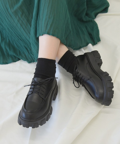 NOFALL(ノーフォール)の「トラックソールレースアップマニッシュ(ドレスシューズ・レディース・ブラック/ホワイト/ブラック系その他・LL/S/M/L)」の1枚目の写真