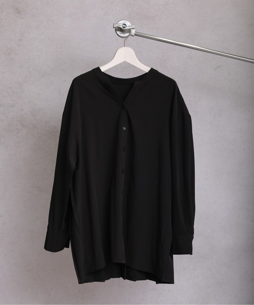 ap retro(アプレトロ)の「【選べる】バックプリーツバンドカラーシャツ 襟付き(シャツ/ブラウス・レディース・ホワイト/ブラック/ベージュ/アイボリー/ブルー系その他/ブラック系その他/ベージュ系その他/ブラック系その他2・FREE)」の16枚目の写真