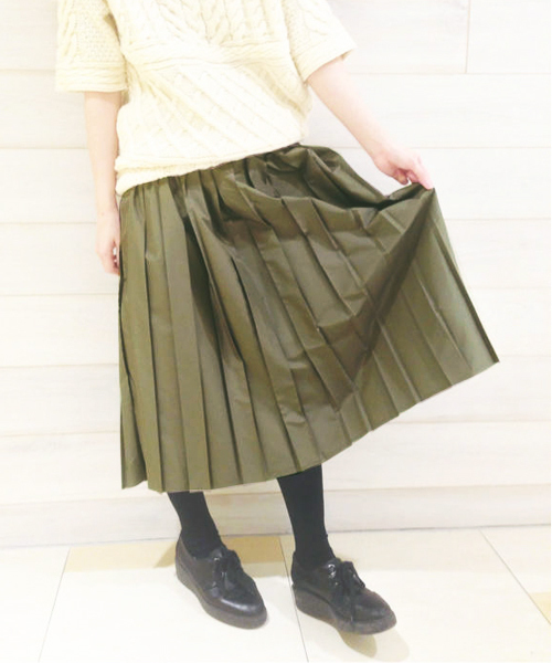 Kastane(カスタネ)の「【Kastane】プリーツスカート(スカート・レディース・カーキ/ブラック・FREE)」の1枚目の写真