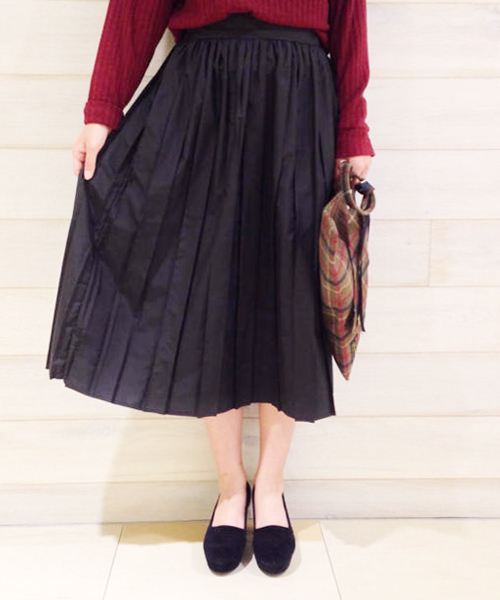 Kastane(カスタネ)の「【Kastane】プリーツスカート(スカート・レディース・カーキ/ブラック・FREE)」の2枚目の写真