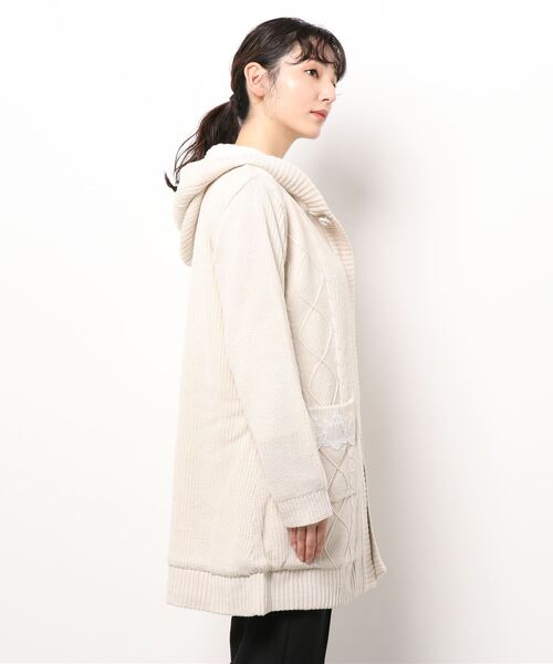 axes femme(アクシーズファム)の「裏ボアニットコーディガン(その他アウター・レディース・ブラック/モカ/キナリ・MEDIUM)」の4枚目の写真