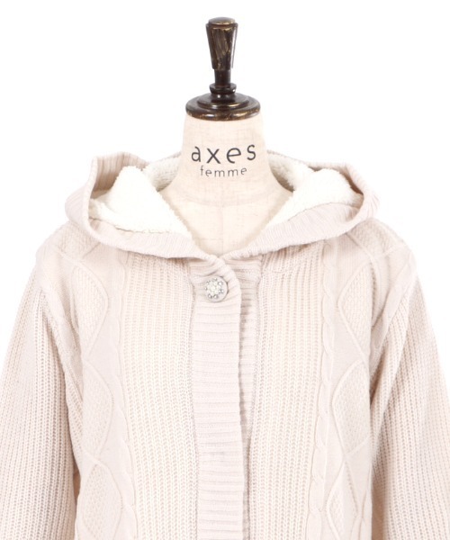 axes femme(アクシーズファム)の「裏ボアニットコーディガン(その他アウター・レディース・ブラック/モカ/キナリ・MEDIUM)」の9枚目の写真