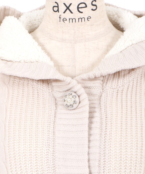 axes femme(アクシーズファム)の「裏ボアニットコーディガン(その他アウター・レディース・ブラック/モカ/キナリ・MEDIUM)」の13枚目の写真