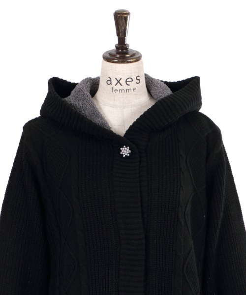 axes femme(アクシーズファム)の「裏ボアニットコーディガン(その他アウター・レディース・ブラック/モカ/キナリ・MEDIUM)」の20枚目の写真
