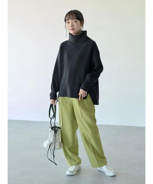 earth music&ecology(アースミュージックアンドエコロジー)の「ワイドストレートパンツ *(スラックス・レディース・ライトグレー/その他9/イエロー・M/L)」の16枚目の写真