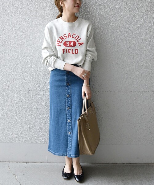 SHIPS any（シップス エニィ）の「【WEB限定/SHIPS any別注】THE KNiTS: 復刻 カレッジ スウェット（スウェット・レディース・グレー/ナチュラル/コーラルピンク・ONE SIZE）」の14枚目の写真