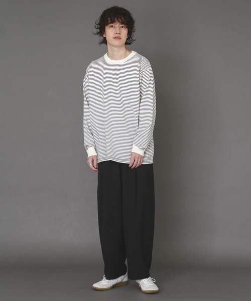 SENSE OF PLACE by URBAN RESEARCH（センスオブプレイスバイアーバンリサーチ）の「ボーダーストレッチクルーネックセーター（ニット/セーター・メンズ・ブラック/ネイビー/ブルー系その他・MEDIUM/LARGE）」の6枚目の写真