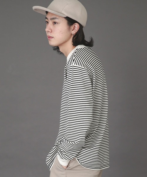 SENSE OF PLACE by URBAN RESEARCH（センスオブプレイスバイアーバンリサーチ）の「ボーダーストレッチクルーネックセーター（ニット/セーター・メンズ・ブラック/ネイビー/ブルー系その他・MEDIUM/LARGE）」の13枚目の写真