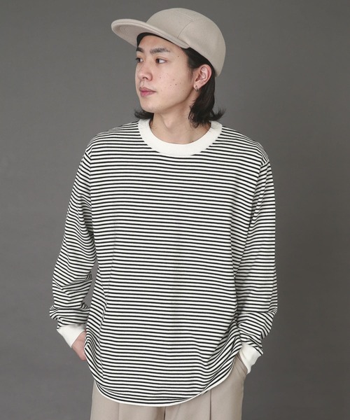 SENSE OF PLACE by URBAN RESEARCH（センスオブプレイスバイアーバンリサーチ）の「ボーダーストレッチクルーネックセーター（ニット/セーター・メンズ・ブラック/ネイビー/ブルー系その他・MEDIUM/LARGE）」の14枚目の写真