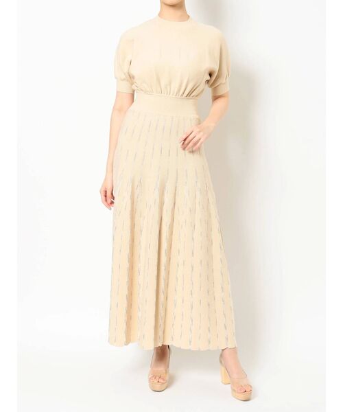 LAGUNAMOON（ラグナムーン）の「ミックスカラーパターンニットワンピース（ワンピース・レディース・ライトグレー/オレンジ/クリーム・SMALL/MEDIUM）」の10枚目の写真