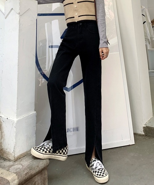 LUGG NAGG(ラグナグ)の「スリット入り ハイウエスト ストレート スキニー フレアパンツ レディース(その他パンツ・レディース・ブラック・SMALL/X-LARGE/LARGE/MEDIUM)」の16枚目の写真