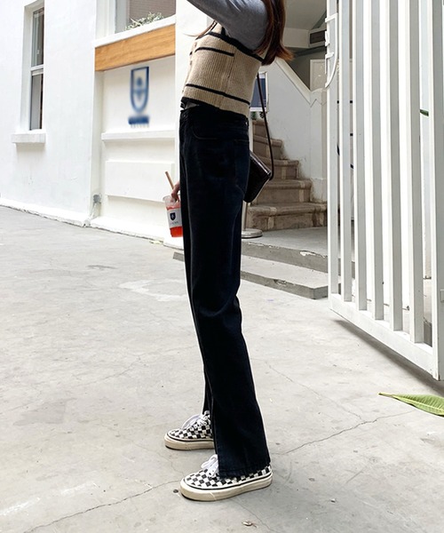 LUGG NAGG(ラグナグ)の「スリット入り ハイウエスト ストレート スキニー フレアパンツ レディース(その他パンツ・レディース・ブラック・SMALL/X-LARGE/LARGE/MEDIUM)」の12枚目の写真
