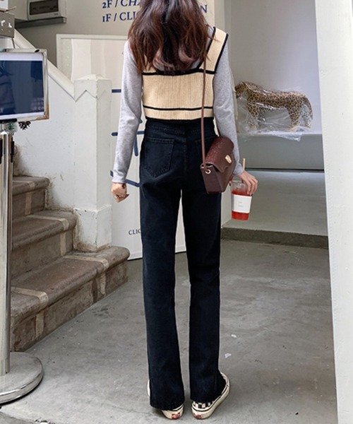 LUGG NAGG(ラグナグ)の「スリット入り ハイウエスト ストレート スキニー フレアパンツ レディース(その他パンツ・レディース・ブラック・SMALL/X-LARGE/LARGE/MEDIUM)」の14枚目の写真
