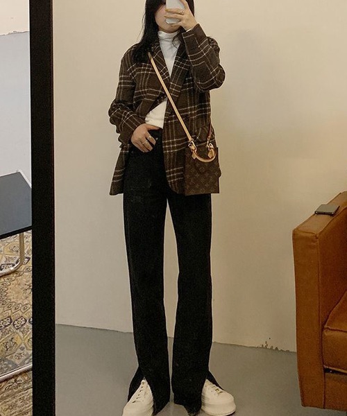 LUGG NAGG(ラグナグ)の「スリット入り ハイウエスト ストレート スキニー フレアパンツ レディース(その他パンツ・レディース・ブラック・SMALL/X-LARGE/LARGE/MEDIUM)」の8枚目の写真