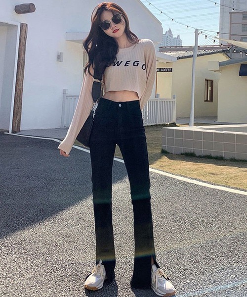 LUGG NAGG(ラグナグ)の「スリット入り ハイウエスト ストレート スキニー フレアパンツ レディース(その他パンツ・レディース・ブラック・SMALL/X-LARGE/LARGE/MEDIUM)」の17枚目の写真
