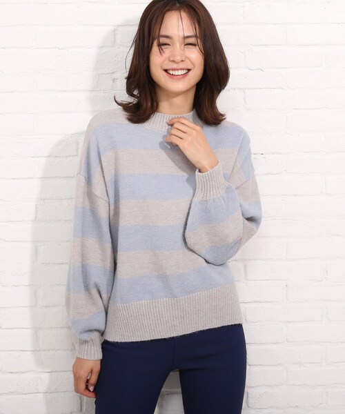 SHOO・LA・RUE（シューラルー）の「◆もちもちボーダーニット（ニット/セーター・レディース・ベージュ系その他2/ブラック系2/ブルー系7/ライトイエロー系3・00）」の4枚目の写真