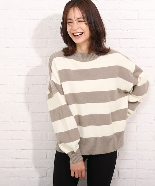 SHOO・LA・RUE（シューラルー）の「◆もちもちボーダーニット（ニット/セーター・レディース・ベージュ系その他2/ブラック系2/ブルー系7/ライトイエロー系3・00）」の3枚目の写真