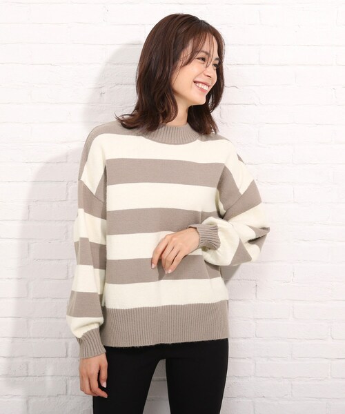 SHOO・LA・RUE（シューラルー）の「◆もちもちボーダーニット（ニット/セーター・レディース・ベージュ系その他2/ブラック系2/ブルー系7/ライトイエロー系3・00）」の10枚目の写真