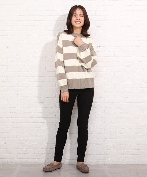 SHOO・LA・RUE（シューラルー）の「◆もちもちボーダーニット（ニット/セーター・レディース・ベージュ系その他2/ブラック系2/ブルー系7/ライトイエロー系3・00）」の6枚目の写真