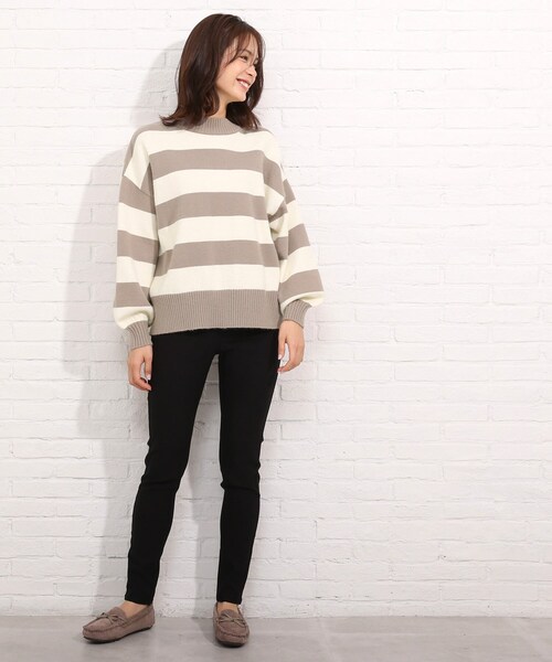 SHOO・LA・RUE（シューラルー）の「◆もちもちボーダーニット（ニット/セーター・レディース・ベージュ系その他2/ブラック系2/ブルー系7/ライトイエロー系3・00）」の14枚目の写真