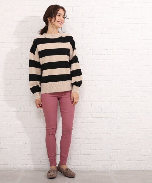 SHOO・LA・RUE（シューラルー）の「◆もちもちボーダーニット（ニット/セーター・レディース・ベージュ系その他2/ブラック系2/ブルー系7/ライトイエロー系3・00）」の15枚目の写真