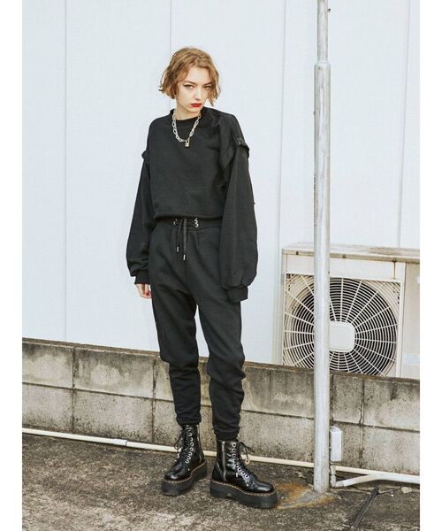 jouetie（ジュエティ）の「レースアップジョガーパンツ【セットアップ対応】（スウェットパンツ・レディース・ブラック/グレー/グリーン・MEDIUM）」の10枚目の写真