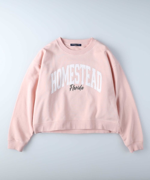 HONEYSUCKLE ROSE（ハニーサックルローズ）の「【HONEYSUCKLE ROSE】カレッジショートクルースウェット（スウェット・レディース・オフホワイト/ダークグレー/ピンク・M/L）」の11枚目の写真