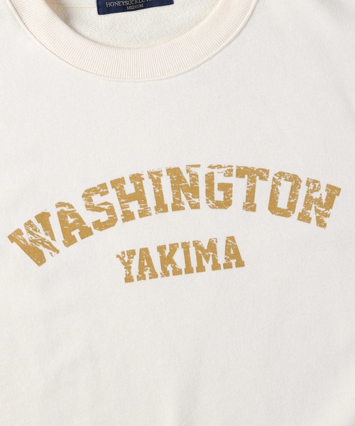 HONEYSUCKLE ROSE（ハニーサックルローズ）の「【HONEYSUCKLE ROSE】カレッジショートクルースウェット（スウェット・レディース・オフホワイト/ダークグレー/ピンク・M/L）」の13枚目の写真