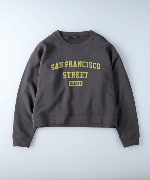 HONEYSUCKLE ROSE（ハニーサックルローズ）の「【HONEYSUCKLE ROSE】カレッジショートクルースウェット（スウェット・レディース・オフホワイト/ダークグレー/ピンク・M/L）」の10枚目の写真