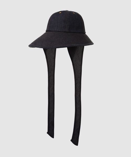 SASQUATCHfabrix.(サスクワァッチファブリックス)の「DENIM EARMUFF HAT(ハット・メンズ・ブラック/ネイビー系・M/L)」の3枚目の写真