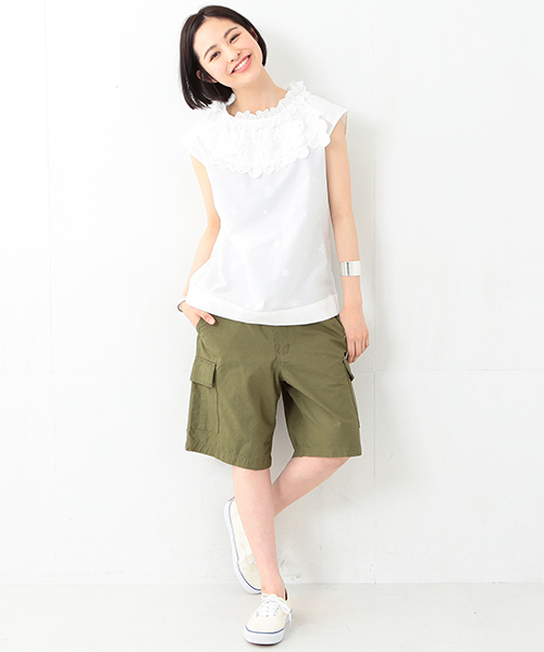 BEAMS BOY（ビームスボーイ）の「BEAMS BOY / Rip 6ポケット ショーツ（その他パンツ・レディース・オリーブ/その他1・ONE SIZE）」の18枚目の写真