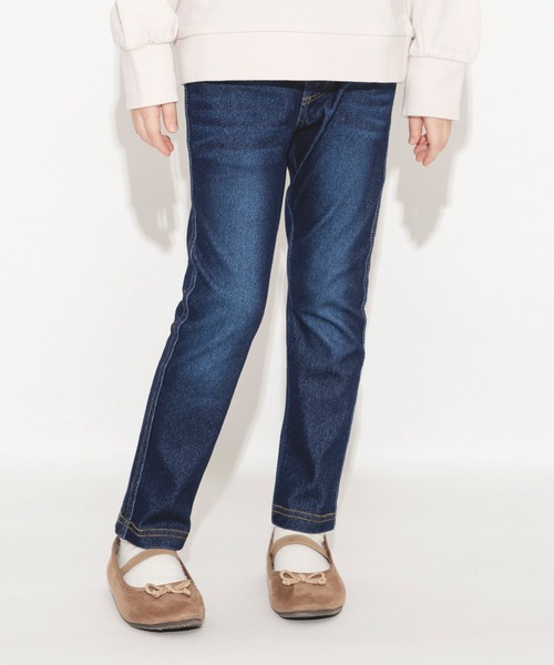 BRANSHES（ブランシェス）の「デニムニットロングパンツ（デニムパンツ・キッズ・ブルー/ネイビー・100/140/110/130/90/150/120）」の3枚目の写真