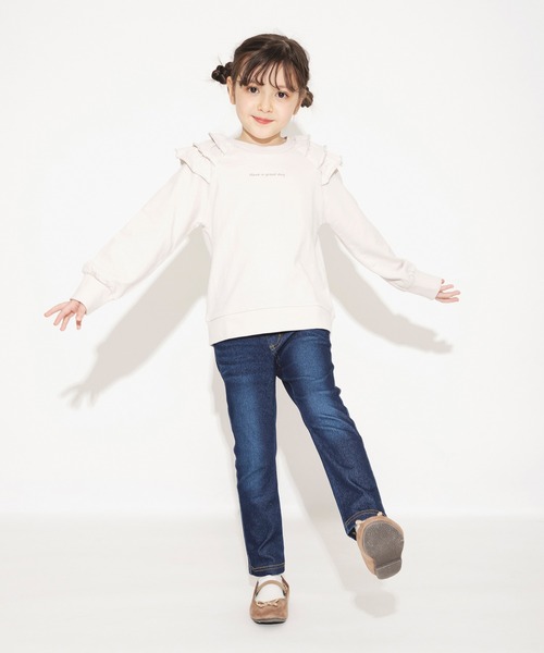 BRANSHES（ブランシェス）の「デニムニットロングパンツ（デニムパンツ・キッズ・ブルー/ネイビー・100/140/110/130/90/150/120）」の9枚目の写真