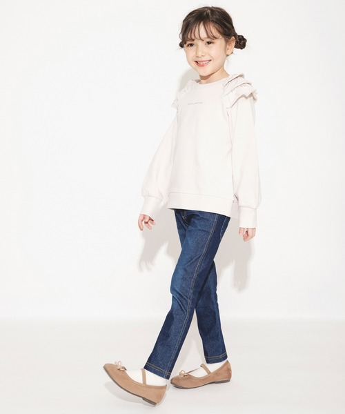 BRANSHES（ブランシェス）の「デニムニットロングパンツ（デニムパンツ・キッズ・ブルー/ネイビー・100/140/110/130/90/150/120）」の8枚目の写真