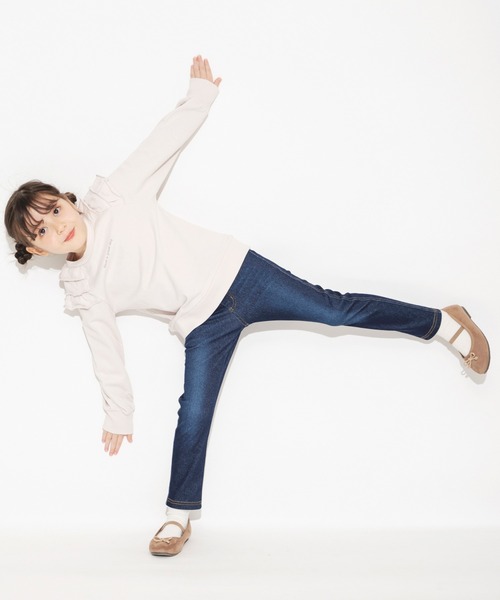 BRANSHES（ブランシェス）の「デニムニットロングパンツ（デニムパンツ・キッズ・ブルー/ネイビー・100/140/110/130/90/150/120）」の10枚目の写真