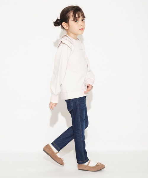 BRANSHES（ブランシェス）の「デニムニットロングパンツ（デニムパンツ・キッズ・ブルー/ネイビー・100/140/110/130/90/150/120）」の7枚目の写真