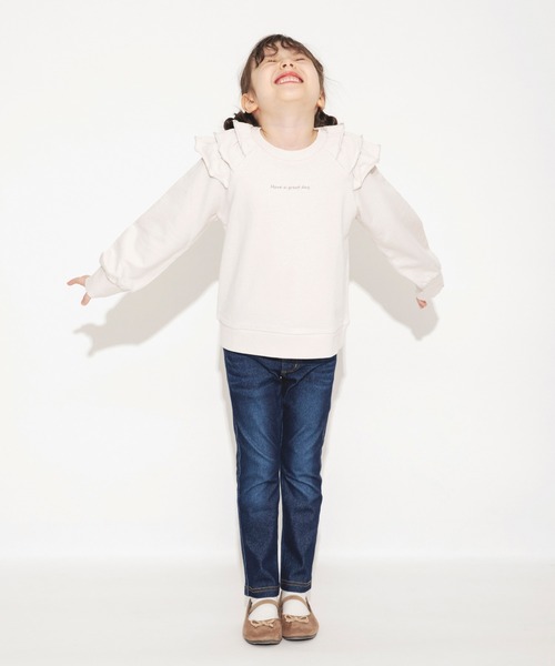 BRANSHES（ブランシェス）の「デニムニットロングパンツ（デニムパンツ・キッズ・ブルー/ネイビー・100/140/110/130/90/150/120）」の11枚目の写真