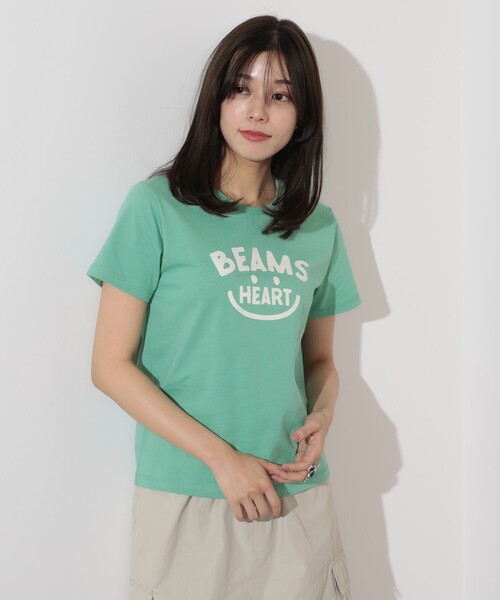 BEAMS HEART（ビームスハート）の「スマイル ロゴTシャツ〈WOMEN〉 24SS（Tシャツ/カットソー・レディース・ケリーグリーン/ネイビー/オフホワイト/サックスブルー/パープル系その他4・FREE/MEDIUM/LARGE）」の11枚目の写真