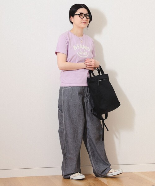 BEAMS HEART（ビームスハート）の「スマイル ロゴTシャツ〈WOMEN〉 24SS（Tシャツ/カットソー・レディース・ケリーグリーン/ネイビー/オフホワイト/サックスブルー/パープル系その他4・FREE/MEDIUM/LARGE）」の17枚目の写真