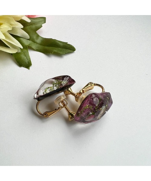tone(トーン)の「【masamiyabi】鉱石『光』中粒イヤリング(MA)(イヤリング・レディース・ピンク/モカ/ブルー/グレー/グリーン・FREE)」の9枚目の写真
