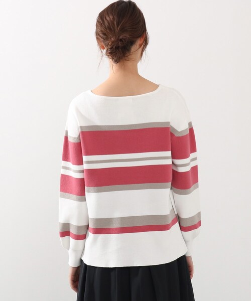 DRESKIP(ドレスキップ)の「◆ガンガン洗える!USAコットンボーダー総針ニット(ニット/セーター・レディース・ブラック系2/ベージュ系その他2/グリーン系その他4/ネイビー系2/ピンク系7/ベージュ系その他5・03/04/02)」の10枚目の写真