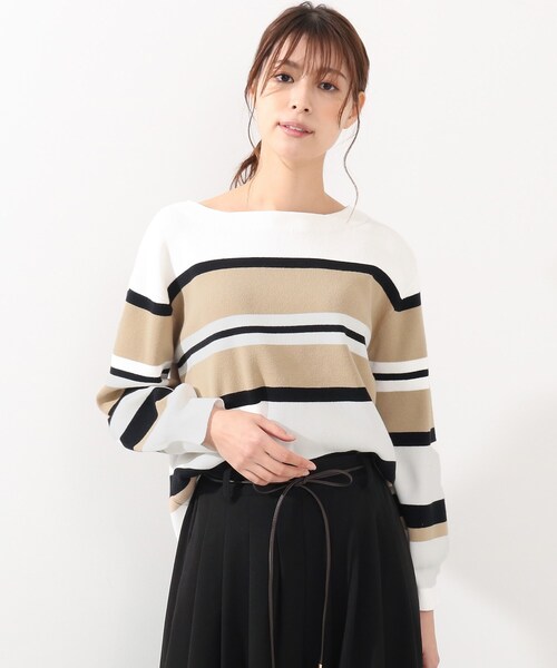 DRESKIP(ドレスキップ)の「◆ガンガン洗える!USAコットンボーダー総針ニット(ニット/セーター・レディース・ブラック系2/ベージュ系その他2/グリーン系その他4/ネイビー系2/ピンク系7/ベージュ系その他5・03/04/02)」の22枚目の写真