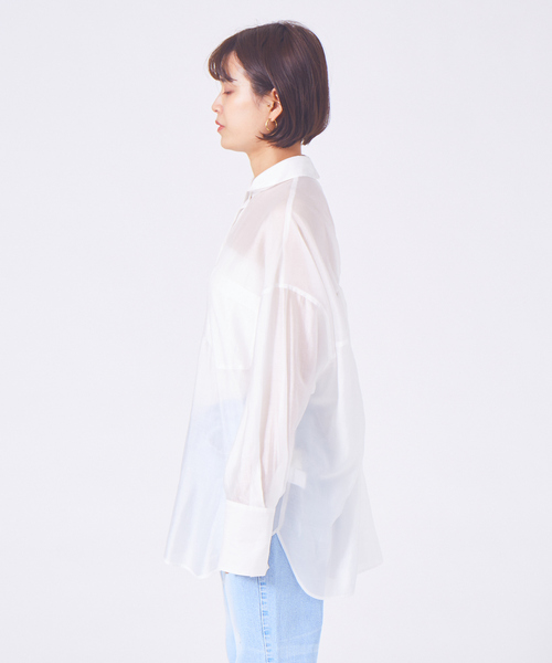 Rouge vif Anna(ルージュヴィフアンナ)の「バックツィストシアーシャツ(シャツ/ブラウス・レディース・ネイビー/オフホワイト/スモークピンク・フリー)」の22枚目の写真