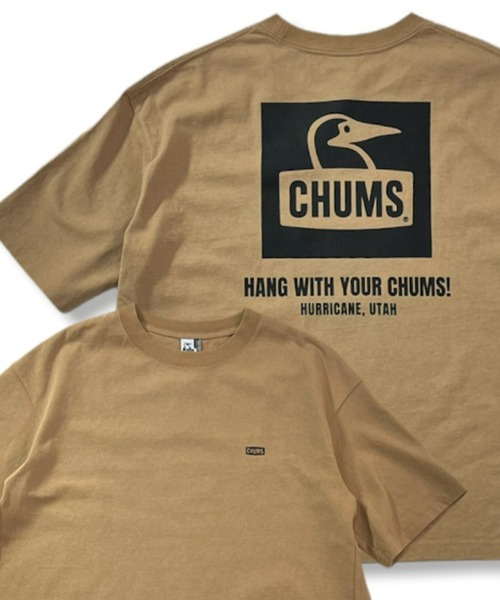 CHUMS(チャムス)の「【ムラサキスポーツ別注】CHUMS/チャムス ヘビーウエイト オーバーサイズ バックプリントTシャツ/BOOBY Square Logo Tshirt CH01-2101(Tシャツ/カットソー・メンズ・ベージュ/ホワイト/ブラック・XL/L/S/M)」の3枚目の写真