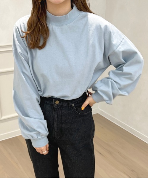apres jour(アプレジュール)の「モックネックロンT【ZOZOTOWN限定アイテム】(Tシャツ/カットソー・レディース・ライトブルー/ブラック/アイボリー/ピンク/オフホワイト・X-LARGE/フリー)」の4枚目の写真
