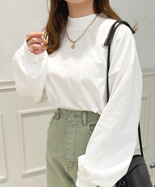apres jour(アプレジュール)の「モックネックロンT【ZOZOTOWN限定アイテム】(Tシャツ/カットソー・レディース・ライトブルー/ブラック/アイボリー/ピンク/オフホワイト・X-LARGE/フリー)」の7枚目の写真