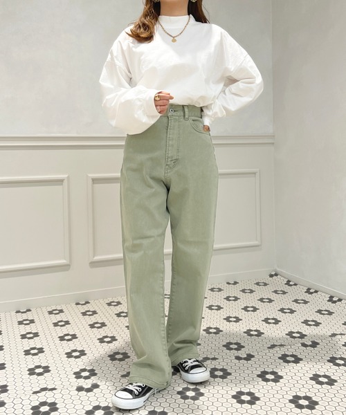 apres jour(アプレジュール)の「モックネックロンT【ZOZOTOWN限定アイテム】(Tシャツ/カットソー・レディース・ライトブルー/ブラック/アイボリー/ピンク/オフホワイト・X-LARGE/フリー)」の11枚目の写真