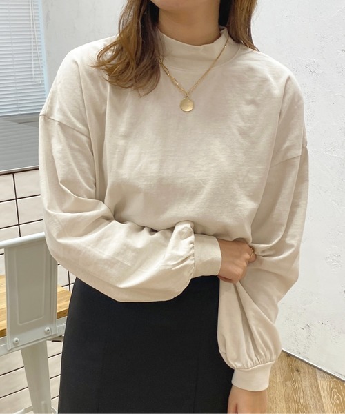 apres jour(アプレジュール)の「モックネックロンT【ZOZOTOWN限定アイテム】(Tシャツ/カットソー・レディース・ライトブルー/ブラック/アイボリー/ピンク/オフホワイト・X-LARGE/フリー)」の14枚目の写真
